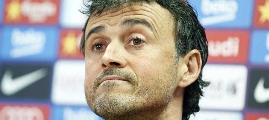 Luis Enrique en sala de prensa Luis Enrique en sala de prensa
