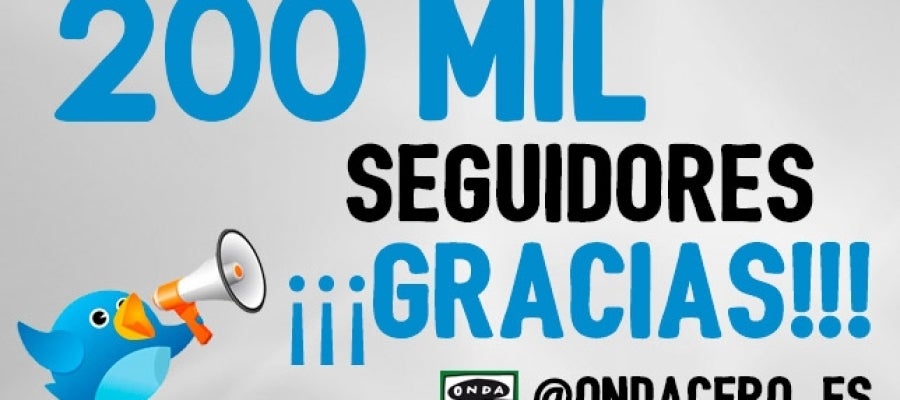 Onda Cero alcanza los 200.000 seguidores en Twitter Onda Cero alcanza los 200.000 seguidores en Twitter