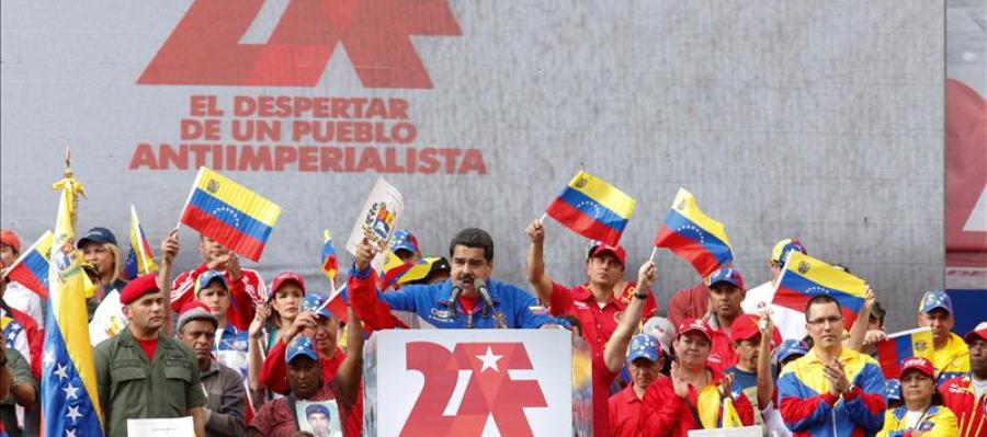 Nicolás Maduro en durante un mitin en Venezuela. Nicolás Maduro en durante un mitin en Venezuela.