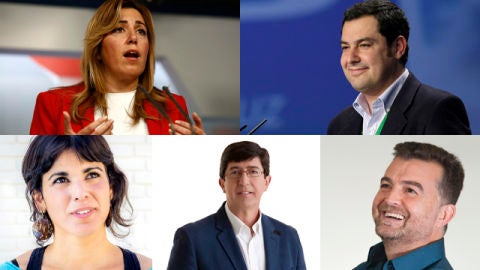 Susana D&iacute;az, Juanma Moreno, Teresa Rodr&iacute;guez, Juan Mar&iacute;n, Antonio Ma&iacute;llo