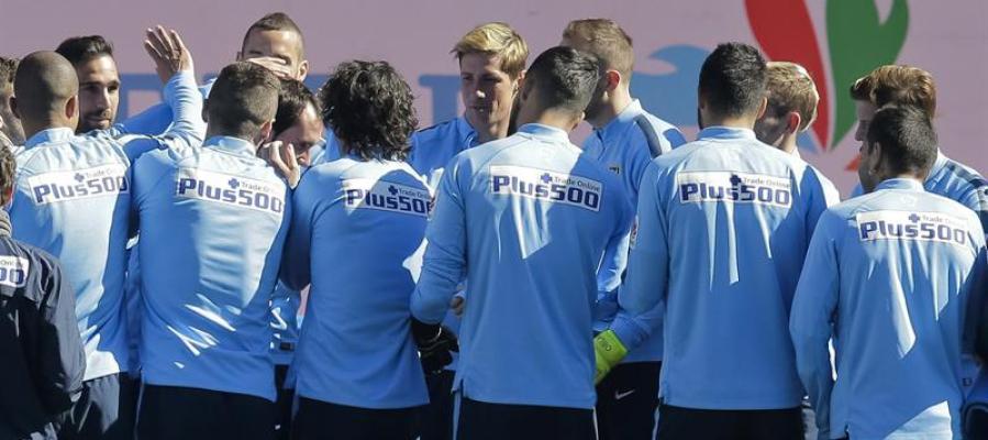 El Atlético de Madrid durante un entrenamiento El Atlético de Madrid durante un entrenamiento