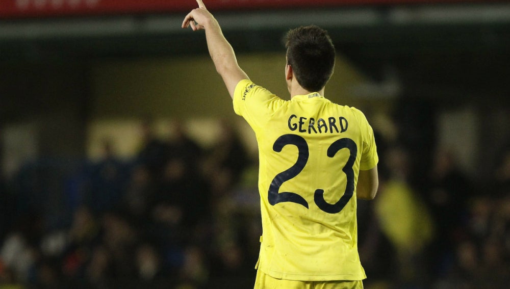 Gerard celebra su gol en El Madrigal