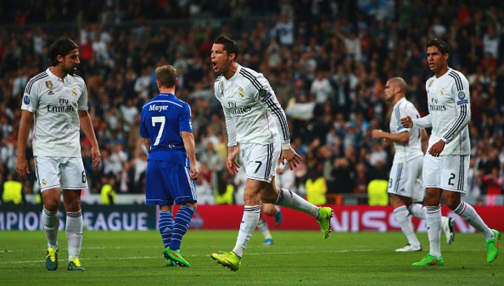 Cristiano Ronaldo saca la rabia al celebrar su primer gol ante el Schalke