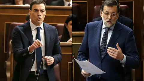 Pedro Sánchez y Mariano Rajoy, en el Congreso Pedro Sánchez y Mariano Rajoy, en el Congreso