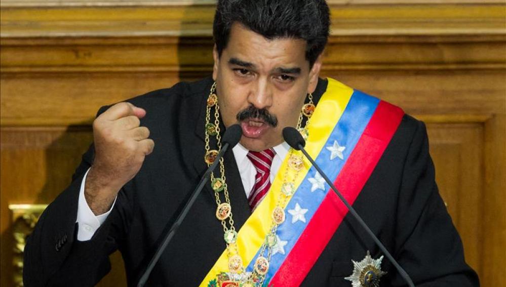 Nicolás Maduro durante un discurso en la Asamblea Nacional