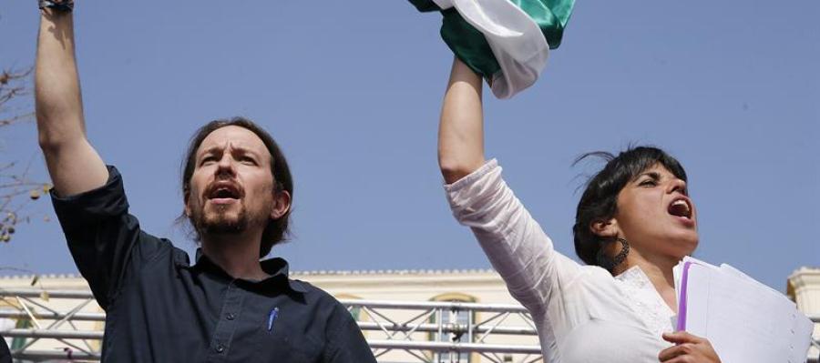 Pablo Iglesias y Teresa Rodríguez en Málaga Pablo Iglesias y Teresa Rodríguez en Málaga