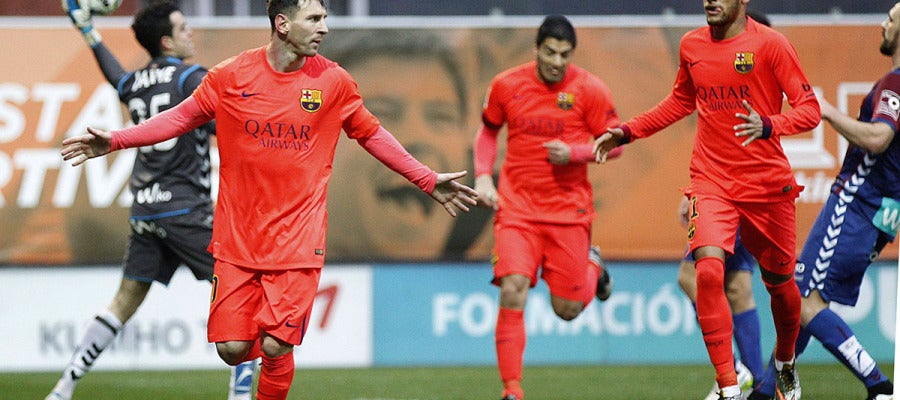 Messi celebra su primer gol ante el Eibar Messi celebra su primer gol ante el Eibar