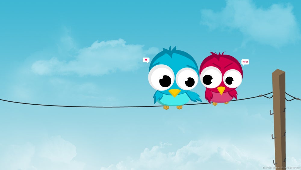 Pájaros de twitter enamorados