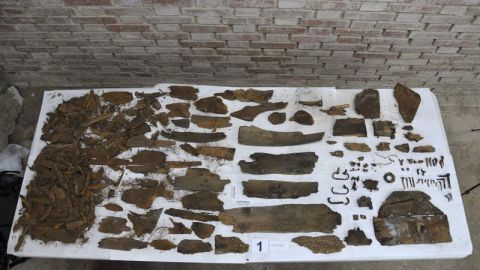 Restos &oacute;seos de los nichos del convento de la Trinitaria