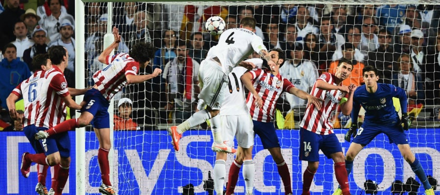 El gol de Ramos ante el Atlético en Lisboa El gol de Ramos ante el Atlético en Lisboa