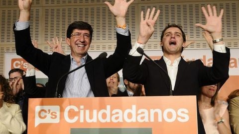 Juan Mar&iacute;n y Albert Rivera celebran el resultado de las elecciones en Andaluc&iacute;a