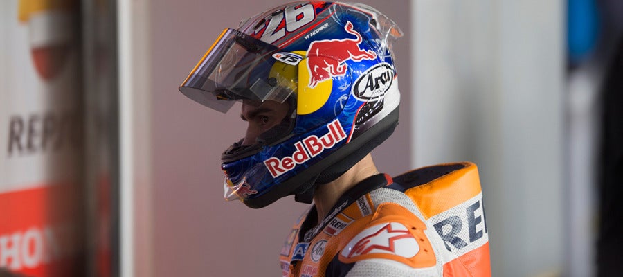 Dani Pedrosa, tras su casco Dani Pedrosa, tras su casco