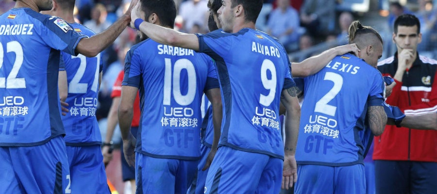 Los jugadores del Getafe celebran un tanto Los jugadores del Getafe celebran un tanto