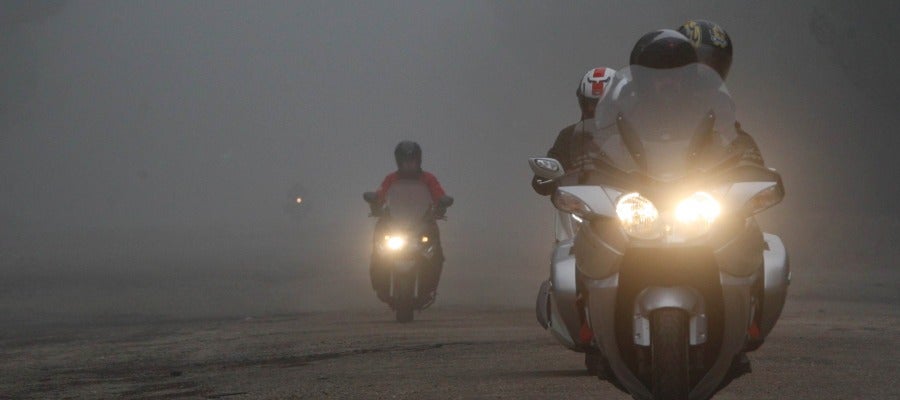 Varios motoristas llegan a la que fue zona de acampada de la Concentración Invernal 'Pingüinos' Varios motoristas llegan a la que fue zona de acampada de la Concentración Invernal 'Pingüinos'