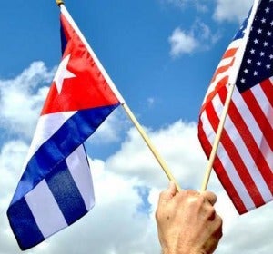 Estados Unidos y Cuba, banderas Estados Unidos y Cuba, banderas