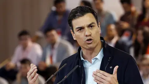 Pedro Sánchez, durante su intervención en la clausura de la conferencia municipal del PSOE en Madrid Pedro Sánchez, durante su intervención en la clausura de la conferencia municipal del PSOE en Madrid