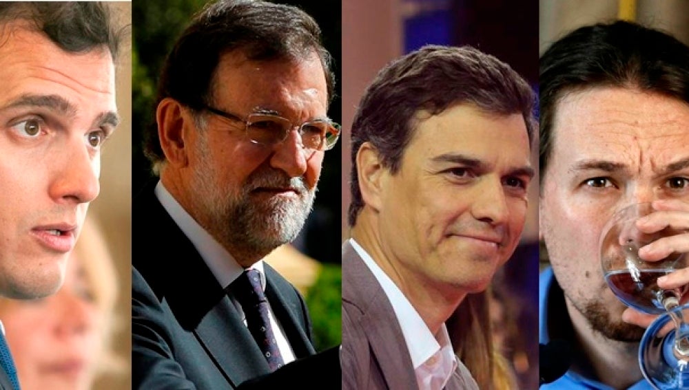 Albert Rivera, Mariano Rajoy, Pedro Sánchez y Pablo Iglesias