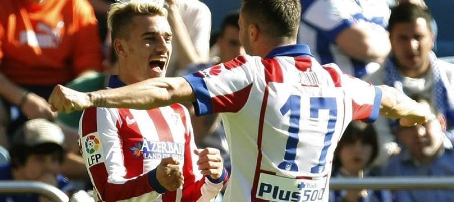 Griezmann celebra uno de sus dos tantos Griezmann celebra uno de sus dos tantos