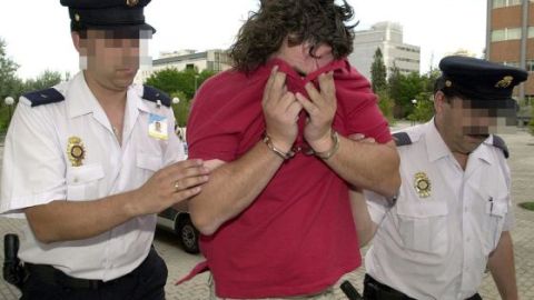 Sito Mi&ntilde;anco, en 2001, tras ser detenido en una operaci&oacute;n antidroga