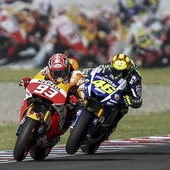 Márquez y Rossi durante el GP de Argentina Márquez y Rossi durante el GP de Argentina