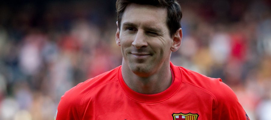 Gesto cómplice de Leo Messi Gesto cómplice de Leo Messi