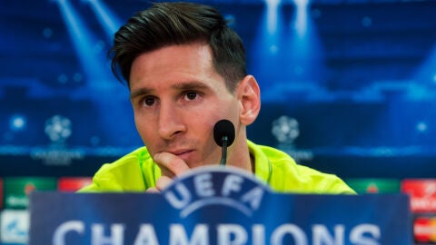 Lionel Messi en rueda de prensa