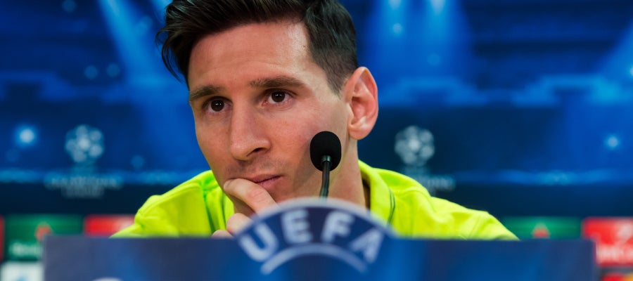 Lionel Messi en rueda de prensa Lionel Messi en rueda de prensa