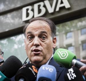 Javier Tebas atendiendo a los medios Javier Tebas atendiendo a los medios