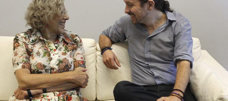 Manuela Carmena reunida con Pablo Iglsias Manuela Carmena reunida con Pablo Iglsias