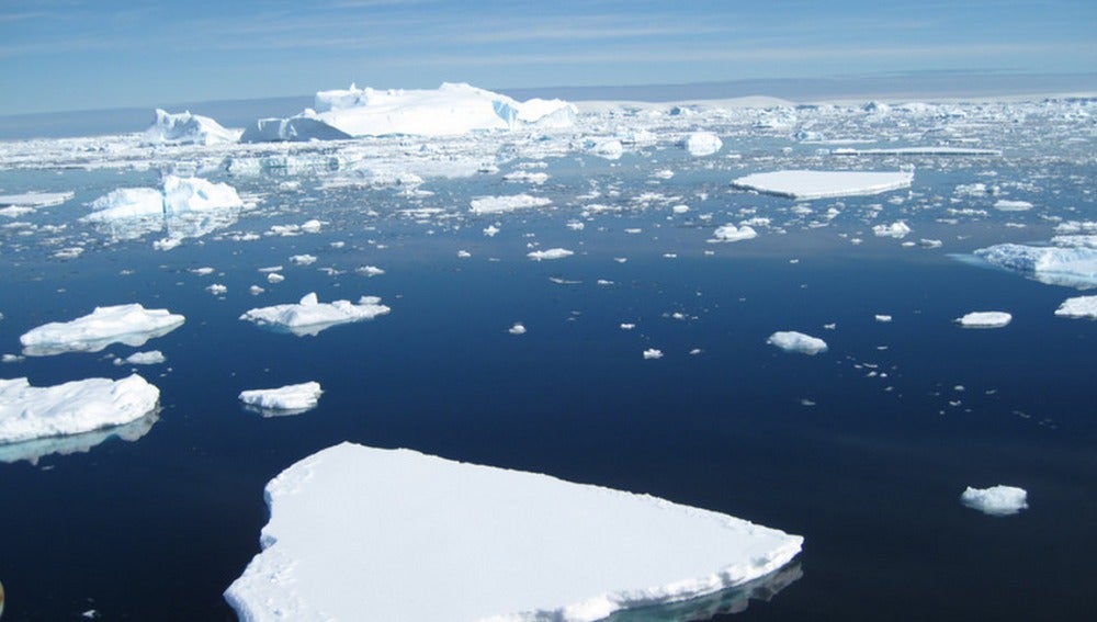 Icebergs flotando en el océano Antártico