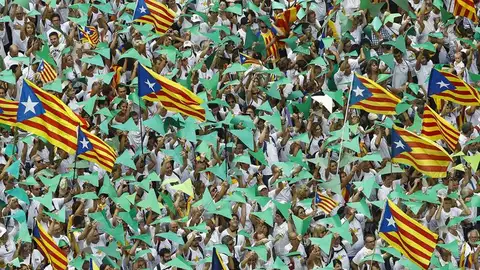 Vista de la manifestación con motivo de la Diada de Cataluña Vista de la manifestación con motivo de la Diada de Cataluña