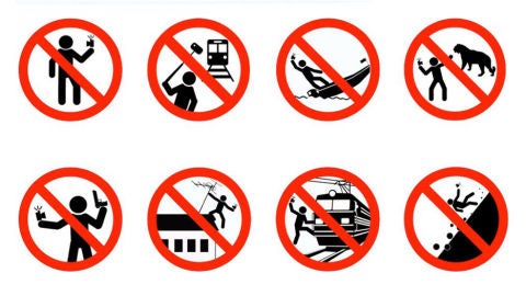 P&oacute;ster de la campa&ntilde;a del Ministerio de Interior ruso contra los 'selfies'