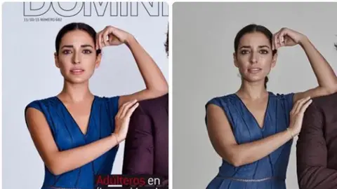 Foto original y retocada de Inma Cuesta Foto original y retocada de Inma Cuesta