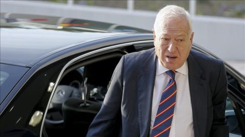Margallo, a su llegada a la reuni&oacute;n