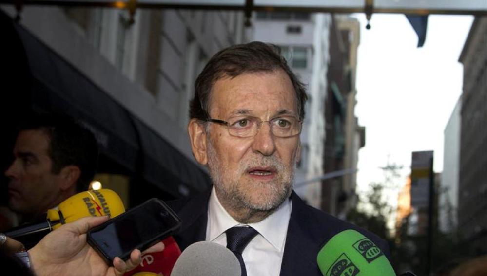 Mariano Rajoy, a su llegada a Nueva York