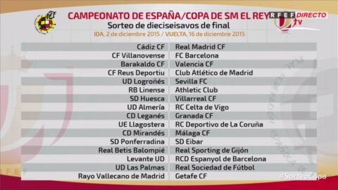 Duelos de dieciseisavos de Copa del Rey
