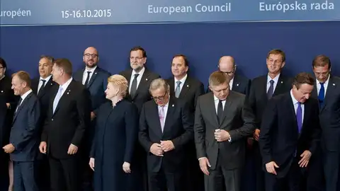 Los líderes de la UE, antes de llegar a la reunión. Los líderes de la UE, antes de llegar a la reunión.