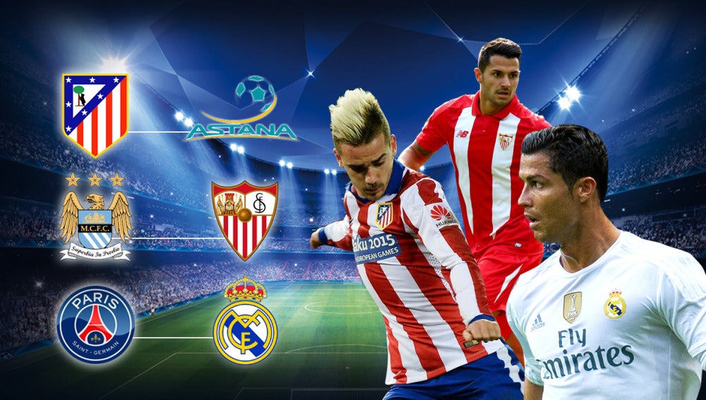 Imagen PSG - Real Madrid, Atlético de Madrid - Astana y Manchester City - Sevilla