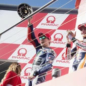 Lorenzo y Márquez, en el podio Lorenzo y Márquez, en el podio