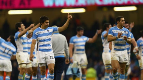 La selecci&oacute;n de rugby de Argentina, de celebraci&oacute;n