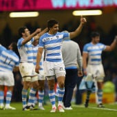 La selección de rugby de Argentina, de celebración