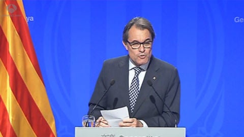 Artur Mas durante su comparecencia