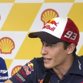 Valentino Rossi y Marc Márquez en rueda de prensa