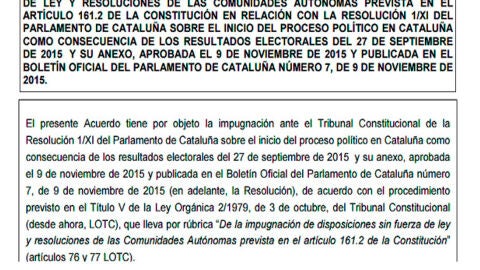 Recurso del Gobierno ante el TC