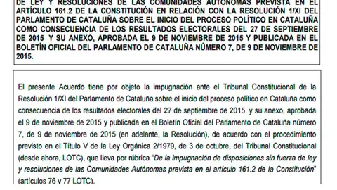 Recurso del Gobierno ante el TC Recurso del Gobierno ante el TC
