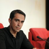 Alberto Contador, durante el acto