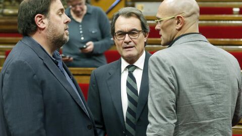 Oriol Junqueras, Artur Mas y Ra&uuml;l Romeva