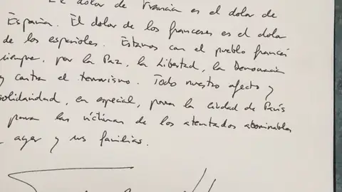 Condolencias del Rey por los atentados en París Condolencias del Rey por los atentados en París