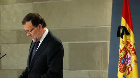 Mariano Rajoy en la comparecencia en el Palacio de la Moncloa Mariano Rajoy en la comparecencia en el Palacio de la Moncloa