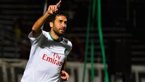 Ra&uacute;l Gonz&aacute;lez Blanco, con el NY Cosmos.